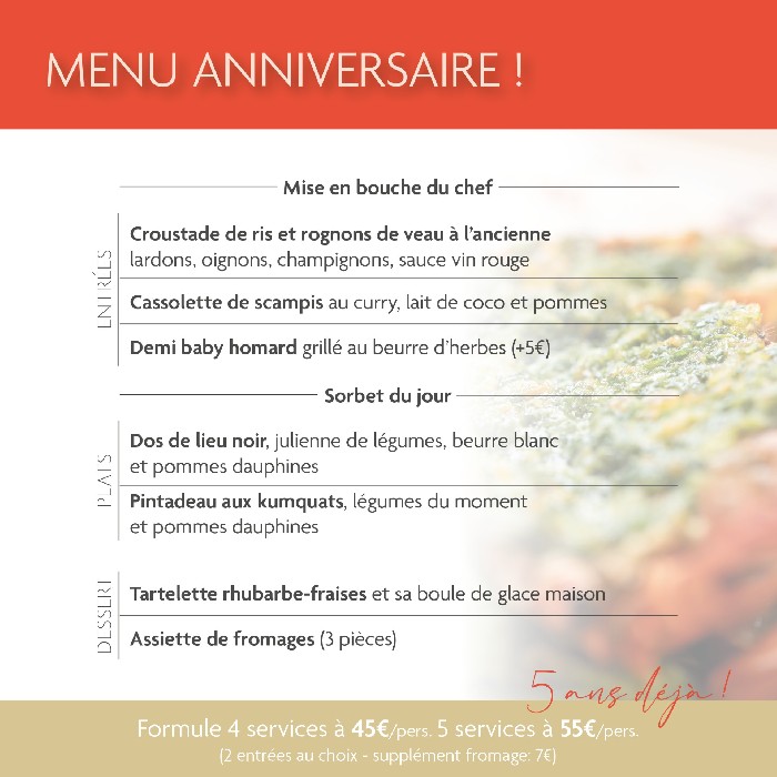 Menus et suggestions du moment